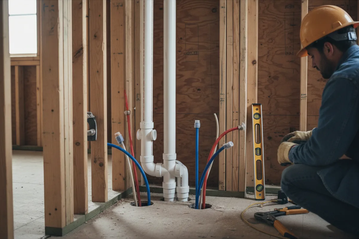 Drain and supply rough-in during Sump Pump Repair in South Grafton